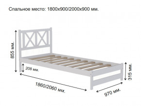 Кровать односпальная Аист-7 Классика белый 1800х900 мм в Сатке - satka.mebel74.com | фото 2