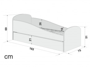 Кровать с ящиком Letmo черничный мусс (рогожка) в Сатке - satka.mebel74.com | фото 2