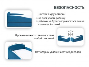 Кровать с ящиком Letmo морской (велюр) в Сатке - satka.mebel74.com | фото 12