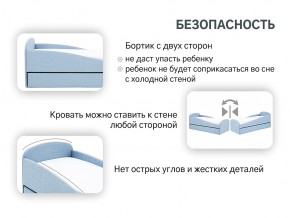 Кровать с ящиком Letmo небесный (рогожка) в Сатке - satka.mebel74.com | фото 15