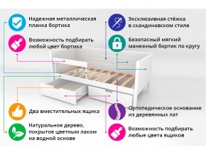 Кровать-тахта мягкая Svogen с ящиками и бортиком бежевый в Сатке - satka.mebel74.com | фото 3