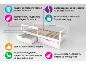 Кровать-тахта Svogen с ящиками и бортиком бежевый-белый в Сатке - satka.mebel74.com | фото 4