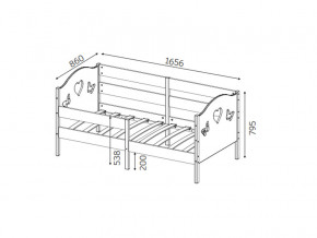 Кроватка-софа Сердечки-Бабочки 800х1600 мм в Сатке - satka.mebel74.com | фото 2