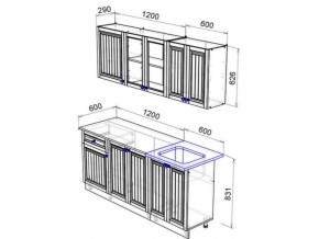 Кухня Хозяюшка 1800 деним в Сатке - satka.mebel74.com | фото 2