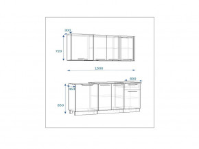 Кухонный гарнитур 11 Грецкий орех 1500 в Сатке - satka.mebel74.com | фото 2