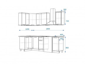 Кухонный гарнитур 13 Грецкий орех 1200*1800 левый в Сатке - satka.mebel74.com | фото 2