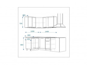 Кухонный гарнитур 14 Грецкий орех 1200*1400 левый в Сатке - satka.mebel74.com | фото 2