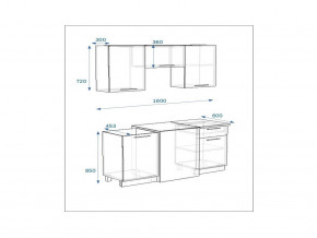 Кухонный гарнитур 6 Грецкий орех 1600 в Сатке - satka.mebel74.com | фото 2