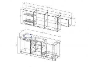 Кухонный гарнитур Антрацит 2550 в Сатке - satka.mebel74.com | фото 3