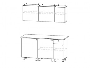 Кухонный гарнитур КГ 1 1600 Белый/Цемент светлый в Сатке - satka.mebel74.com | фото 2