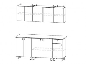 Кухонный гарнитур КГ 1 1800 Белый/Цемент светлый в Сатке - satka.mebel74.com | фото 2