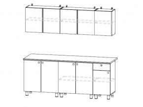 Кухонный гарнитур КГ 1 2000 Белый/Цемент светлый в Сатке - satka.mebel74.com | фото 2