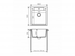 Мойка гранитная Argo-460 Белый хлопок 36 в Сатке - satka.mebel74.com | фото 2