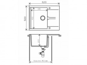 Мойка гранитная Gals-620 Бежевый 27 в Сатке - satka.mebel74.com | фото 2