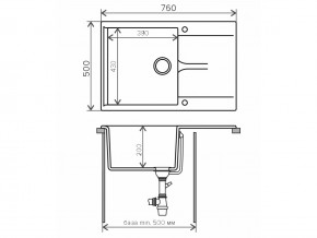 Мойка гранитная Gals-760 Бежевый 27 в Сатке - satka.mebel74.com | фото 2