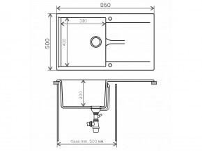 Мойка гранитная Gals-860 Бежевый 27 в Сатке - satka.mebel74.com | фото 2