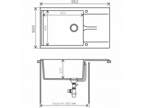 Мойка гранитная Gals-862 Бежевый 27 в Сатке - satka.mebel74.com | фото 2