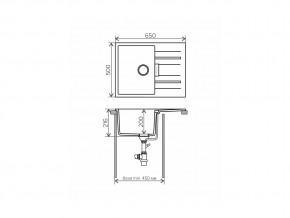 Мойка кварцевая Tolero Loft TL-650 Черный 911 в Сатке - satka.mebel74.com | фото 2