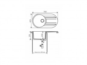 Мойка кварцевая Tolero Loft TL-780 Черный 911 в Сатке - satka.mebel74.com | фото 2