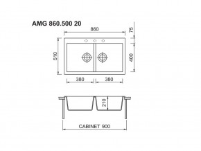 Мойка Longran Amanda AMG 860.500 20 в Сатке - satka.mebel74.com | фото 2