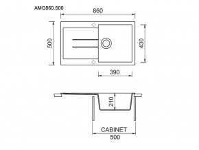 Мойка Longran Amanda AMG 860.500 в Сатке - satka.mebel74.com | фото 2