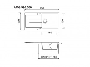 Мойка Longran Amanda AMG 990.500 в Сатке - satka.mebel74.com | фото 2