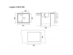 Мойка Longran Classic CLS 615.500 в Сатке - satka.mebel74.com | фото 2