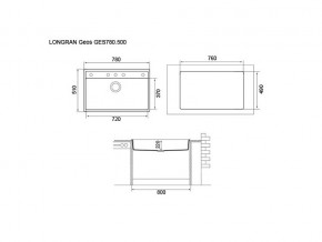 Мойка Longran Geos GES 780.500 в Сатке - satka.mebel74.com | фото 2