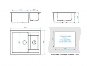 Мойка прямоугольная Санди Z19Q10 светло-серый в Сатке - satka.mebel74.com | фото 2