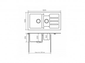 Мойка с керамическим стеклом Tolero TG-920k черное стекло в Сатке - satka.mebel74.com | фото 2