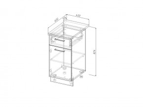 НЯ 40 Модуль нижний Без Столешницы 1 ящик/дверка МНЯ 40 в Сатке - satka.mebel74.com | фото