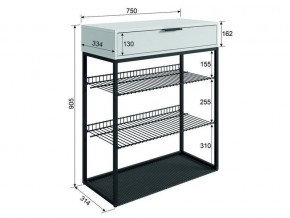 Обувница Краш черный муар/дуб крафт золотой в Сатке - satka.mebel74.com | фото 4