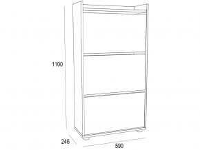 Обувница MODUL 3-х секционная Бетон серый в Сатке - satka.mebel74.com | фото 2