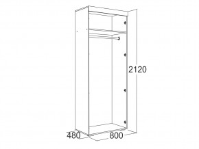 Шкаф 2-х дверный для одежды Ольга 19 в Сатке - satka.mebel74.com | фото 2