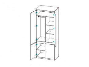 Шкаф 2-х дверный с перегородкой СГ Модерн в Сатке - satka.mebel74.com | фото 2