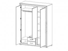 Шкаф B136-SZF3D2S Мальта сибирская лиственница в Сатке - satka.mebel74.com | фото 2