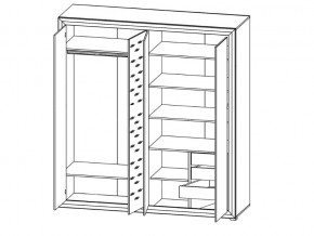 Шкаф B136-SZF4D Мальта сибирская лиственница в Сатке - satka.mebel74.com | фото 2