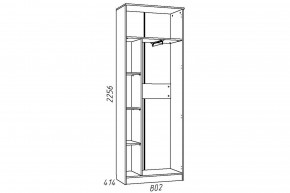 Шкаф для одежды Акварель НМ 013.02-02 М Капучино в Сатке - satka.mebel74.com | фото 2