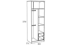 Шкаф для одежды с ящиками Акварель НМ 014.07 М Капучино в Сатке - satka.mebel74.com | фото 2