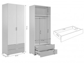 Шкаф двухдверный 108.01 Зефир серый в Сатке - satka.mebel74.com | фото 2