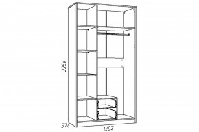 Шкаф комбинированный Акварель НМ 013.08-01 М1 Капучино в Сатке - satka.mebel74.com | фото 2