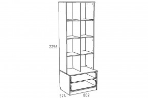 Шкаф комбинированный Акварель НМ 013.10 М Капучино в Сатке - satka.mebel74.com | фото 2