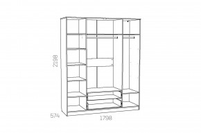 Шкаф комбинированный Оливия НМ 011.84 Х в Сатке - satka.mebel74.com | фото 3