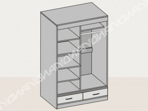 Шкаф-купе 008 двухдверный с ящиками ясень шимо в Сатке - satka.mebel74.com | фото 2