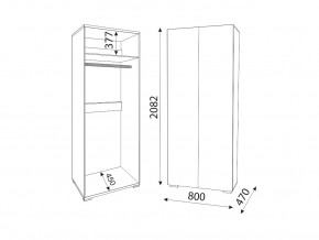 Шкаф Осло 2 двери штанга М01 ручка брусок Белый в Сатке - satka.mebel74.com | фото 2