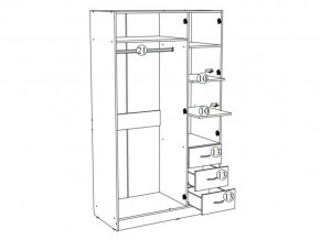 Шкаф трехстворчатый Лофт белый в Сатке - satka.mebel74.com | фото 3