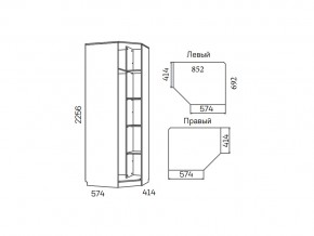 Шкаф угловой Фанк НМ 013.04-02 М левый в Сатке - satka.mebel74.com | фото 3