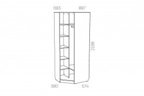 Шкаф угловой Оливия НМ 014.11 Х левый в Сатке - satka.mebel74.com | фото 3