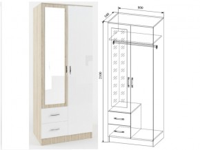 СШК800.3 Шкаф 2х створчатый с зеркалом в Сатке - satka.mebel74.com | фото