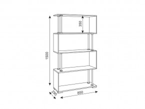 Стеллаж Зигзаг 2 Дуб млечный в Сатке - satka.mebel74.com | фото 2